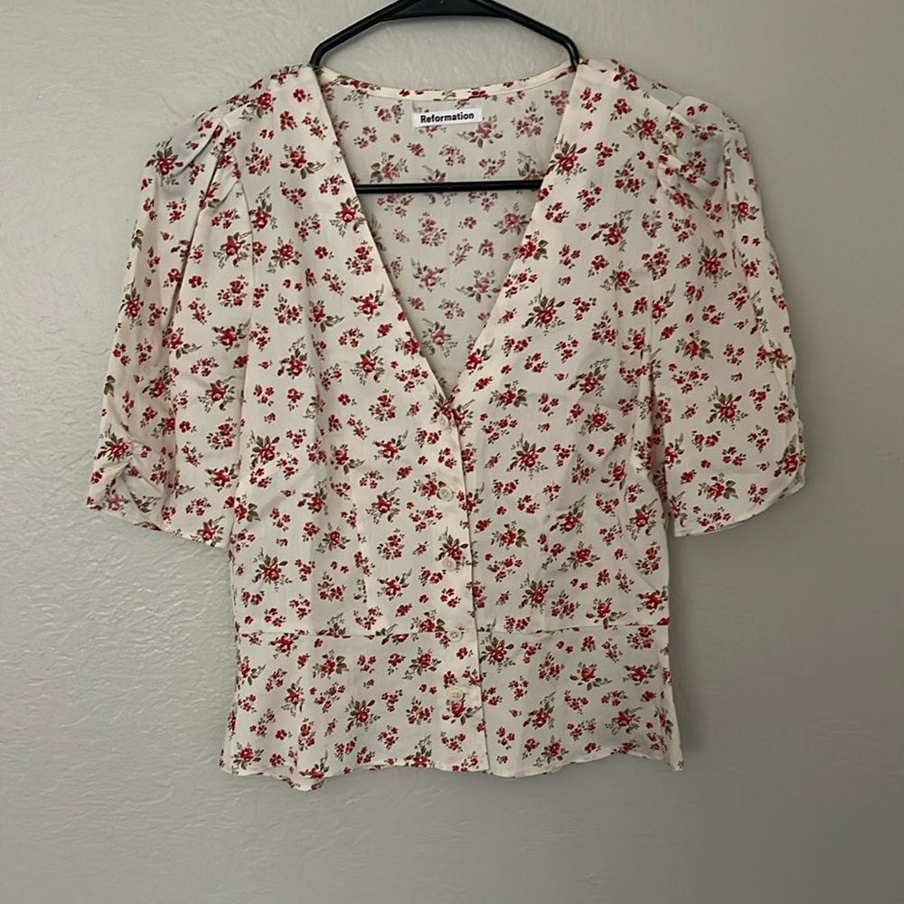 Reformation Floral Blouse